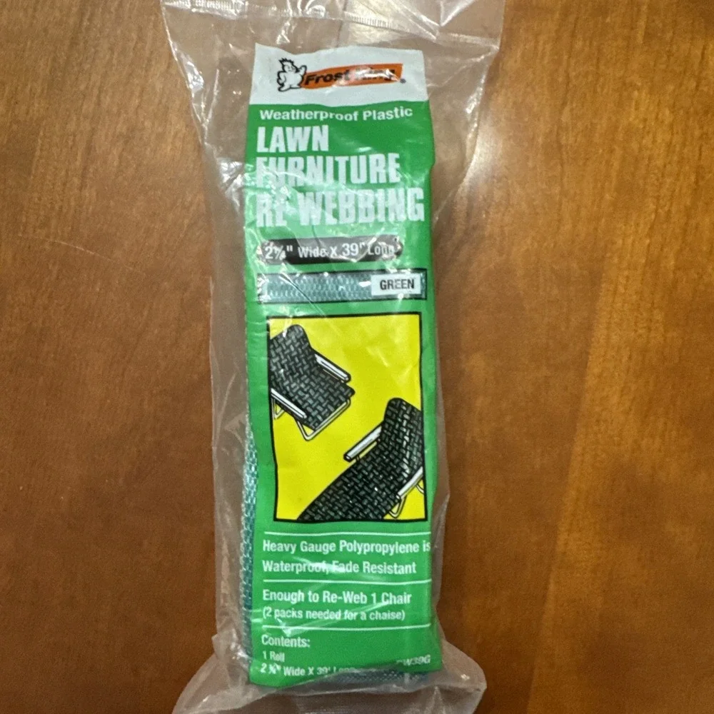 Frost King Lawn Furniture Re-Webbing PW39W Green Stripe 2.25